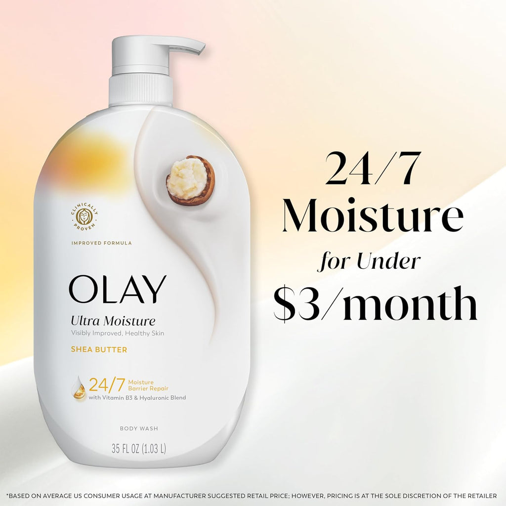 Women's Body Wash – Deeply Moisturizing. Shea Butter Scent. Volume: 35 fl oz (approx. 1.03 L).
