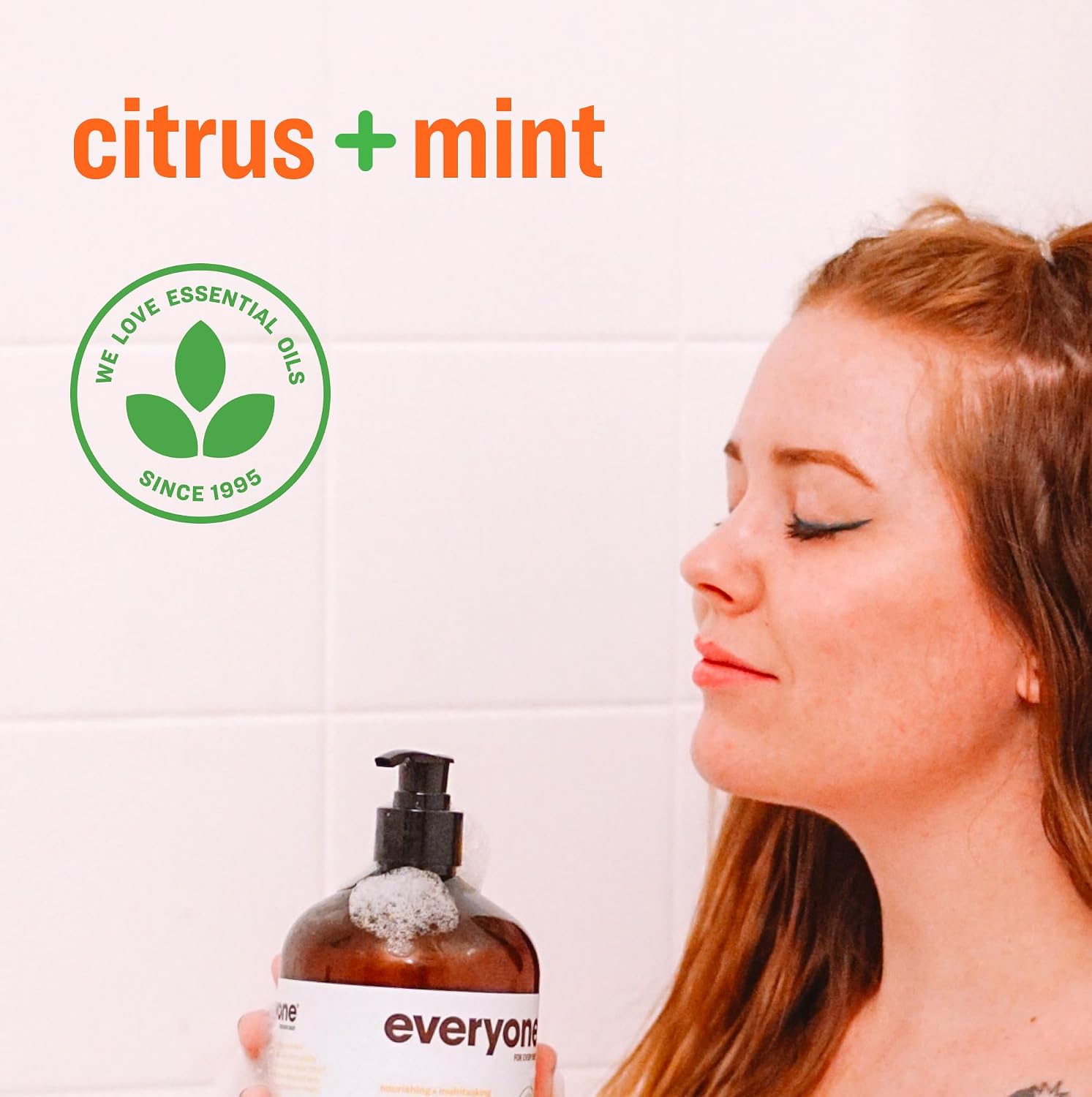 3-in-1 Body Wash (Body Wash, Bubble Bath, Shampoo), 32 oz (Pack of 2), Citrus Mint Scent, with Essential Oils, Unisex.