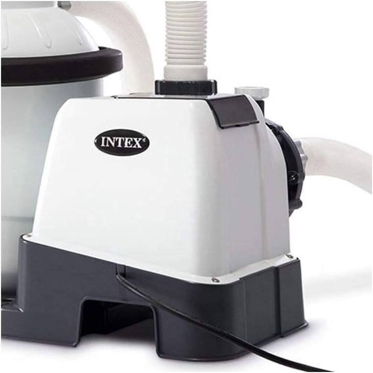 Intex 26651EG Krystal Clear 16 Inch 3.000 GPH Above Ground Pool Sand Filter Pump with Automatic Timer. GFCI. and 6 Function Control. Gray